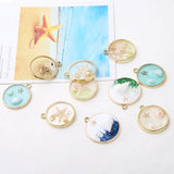 10pcs Nautical Enamel Sea Starfish Shell Charms for DIY Jewelry