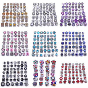 10pcs Rhinestone Mini Metal Snap Buttons for Snap Jewelry