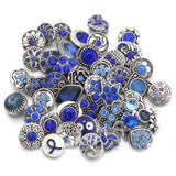 10pcs/lot 12MM Snap Jewelry Rhinestone Metal Buttons for Bracelet Earrings