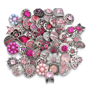 10pcs/lot 12MM Snap Jewelry Rhinestone Metal Buttons for Bracelet Earrings