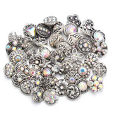 10pcs/lot 12MM Snap Jewelry Rhinestone Metal Buttons for Bracelet Earrings