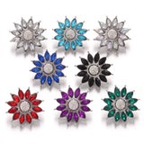 10pcs Crystal Heart Flower Mini 12mm Snap Buttons