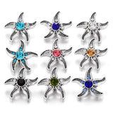 10pcs Crystal Heart Flower Mini 12mm Snap Buttons