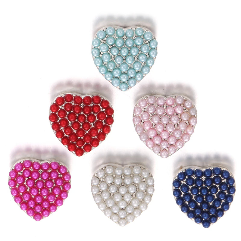 10pcs Crystal Heart Flower Mini 12mm Snap Buttons