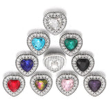 10pcs Crystal Heart Flower Mini 12mm Snap Buttons