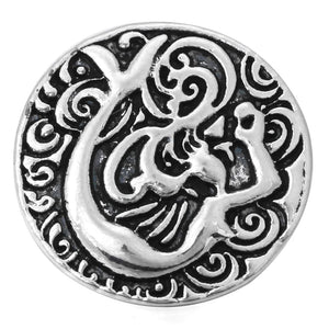 10pcs 18mm Beauty Mermaid Metal Snap Buttons Bracelet DIY Snap Jewelry