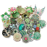 10pcs/lot 18mm Rhinestone Mixed Snap Buttons Jewelry for Bracelet Necklace