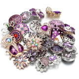 10pcs/lot 18mm Rhinestone Mixed Snap Buttons Jewelry for Bracelet Necklace