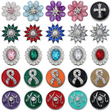 10pcs 12mm Snap Jewelry Rhinestone Round Mini Buttons Charms DIY Accessories