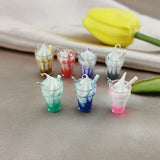 10pcs Chocolate Cake Ice Cream Resin Charms Earring Findings 3D Charm Food Penda