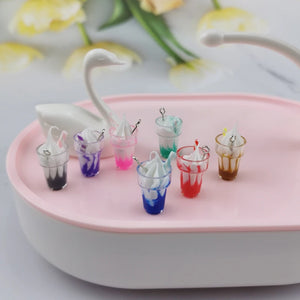 10pcs Chocolate Cake Ice Cream Resin Charms Earring Findings 3D Charm Food Penda