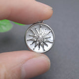 10pcs Silver Plated Natural Shell Sunflower Charms