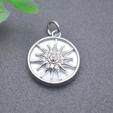 10pcs Silver Plated Natural Shell Sunflower Charms