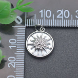 10pcs Silver Plated Natural Shell Sunflower Charms