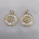 10pcs Silver Plated Natural Shell Sunflower Charms
