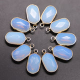 10pcs Natural Stone Golden Plated Pendants Reiki Charms Agates Necklace DIY