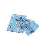 10pcs Printed Card Cotton Bag 3 Colors Jewelry Earring Storage 13x18cm