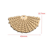10pcs Raw Brass Rattan Weaving Fan Shape Pendants for DIY Earring Jewelry Making