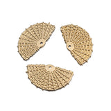 10pcs Raw Brass Rattan Weaving Fan Shape Pendants for DIY Earring Jewelry Making