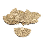 10pcs Raw Brass Rattan Weaving Fan Shape Pendants for DIY Earring Jewelry Making