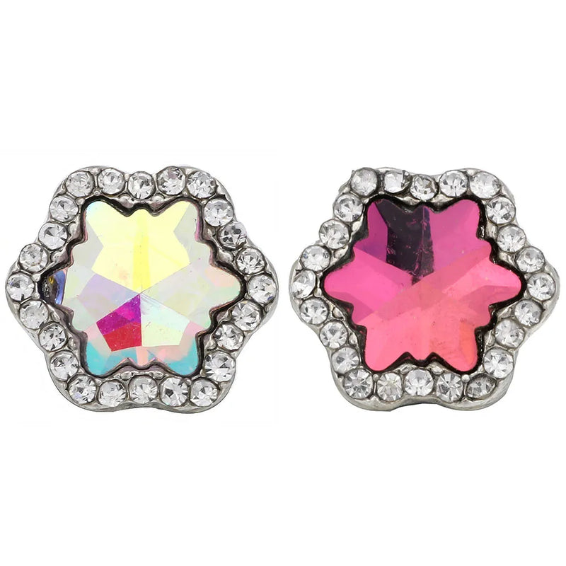 10pcs Snap Button DIY Mini Rhinestone Cat Flower 12mm Metal Snaps Charms