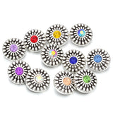 10pcs Mini Crystal Rhinestone 12mm Metal Snaps Charms for Snap Bracelet