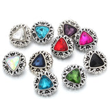 10pcs Mini Crystal Rhinestone 12mm Metal Snaps Charms for Snap Bracelet