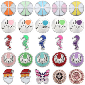 10pcs Snap Button DIY Mini Charms Metal Snaps Buttons 12mm