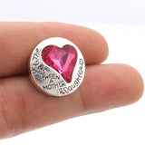 10pcs 18mm Love Heart Snap Buttons For DIY Snap Jewelry ZA752