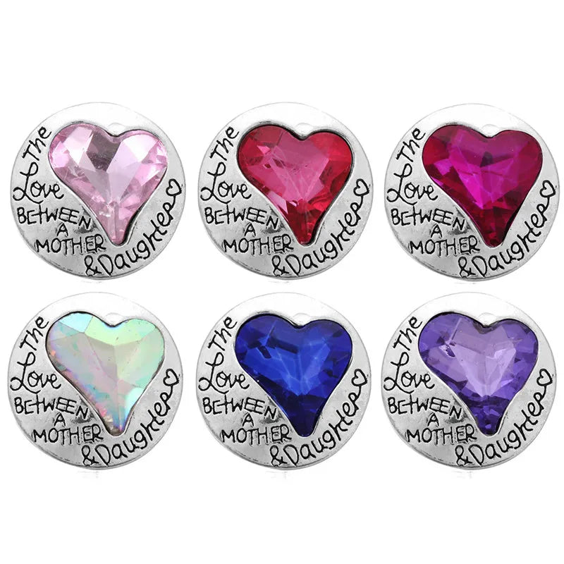10pcs 18mm Love Heart Snap Buttons For DIY Snap Jewelry ZA752
