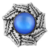 10pcs Cat's Eye Stone Flower 18MM Snap Buttons Vintage Alloy Snap