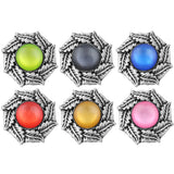 10pcs Cat's Eye Stone Flower 18MM Snap Buttons Vintage Alloy Snap