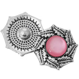 10pcs Cat's Eye Stone Flower 18MM Snap Buttons Vintage Alloy Snap