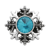 10pcs Crystal Snowflake Snap Buttons for 18MM Snap Bracelet&Bangles