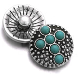 10pcs Green Stone Charm Cross 18mm Snap Buttons for Woman Snap Bracelet