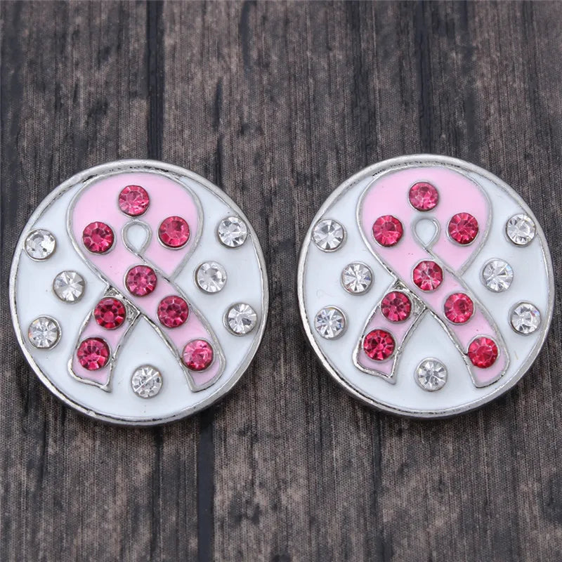 10pcs Snap Jewelry Oil Painting Ribbon Charms 18mm Snap Buttons for Woman