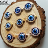 10pcs Turkish Eye CZ Charm, DIY Jewelry Inlay Eye Charms