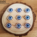 10pcs Turkish Eye CZ Charm, DIY Jewelry Inlay Eye Charms