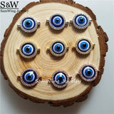 10pcs Turkish Eye CZ Charm, DIY Jewelry Inlay Eye Charms