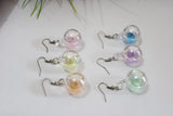 10pcs 20mm Glass Globe Soap Bubble Bottle Earring Hook Vial
