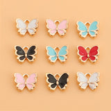 10pcs Butterfly Charms Colorful Insect Pendant for DIY Earrings Bracelets