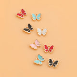 10pcs Butterfly Charms Colorful Insect Pendant for DIY Earrings Bracelets