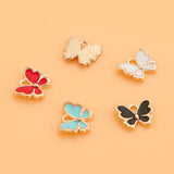 10pcs Butterfly Charms Colorful Insect Pendant for DIY Earrings Bracelets