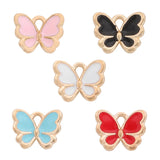10pcs Butterfly Charms Colorful Insect Pendant for DIY Earrings Bracelets
