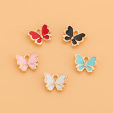 10pcs Butterfly Charms Colorful Insect Pendant for DIY Earrings Bracelets