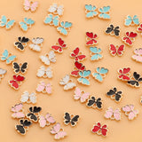 10pcs Butterfly Charms Colorful Insect Pendant for DIY Earrings Bracelets