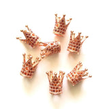 10pcs Orange Zirconia Crown Spacers for Jewelry Making