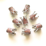 10pcs Orange Zirconia Crown Spacers for Jewelry Making