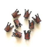 10pcs Orange Zirconia Crown Spacers for Jewelry Making