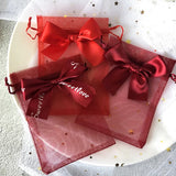 10pcs Organza Gift Bag Drawstring Pouches Bowknot Bags Wedding Christmas Candy